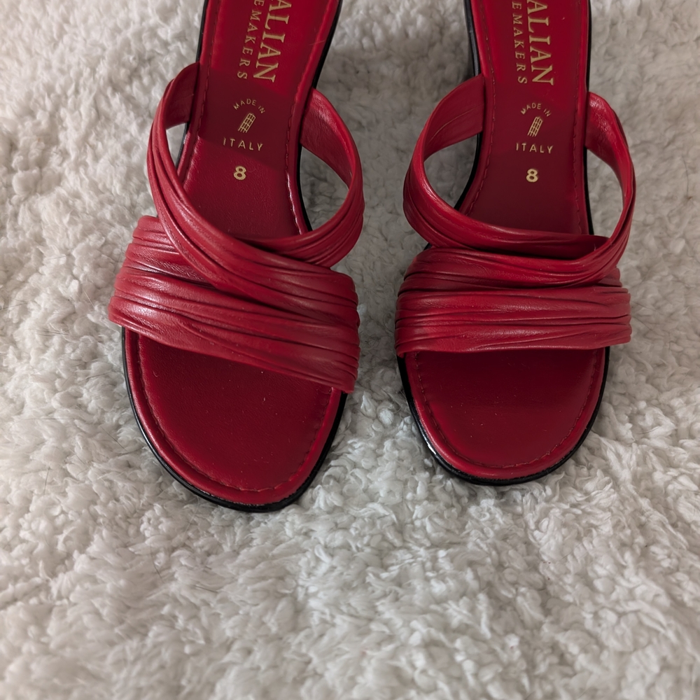 Italian Shoemakers Women's Dressy Red Sandals, Size 8, LIKE NEW
